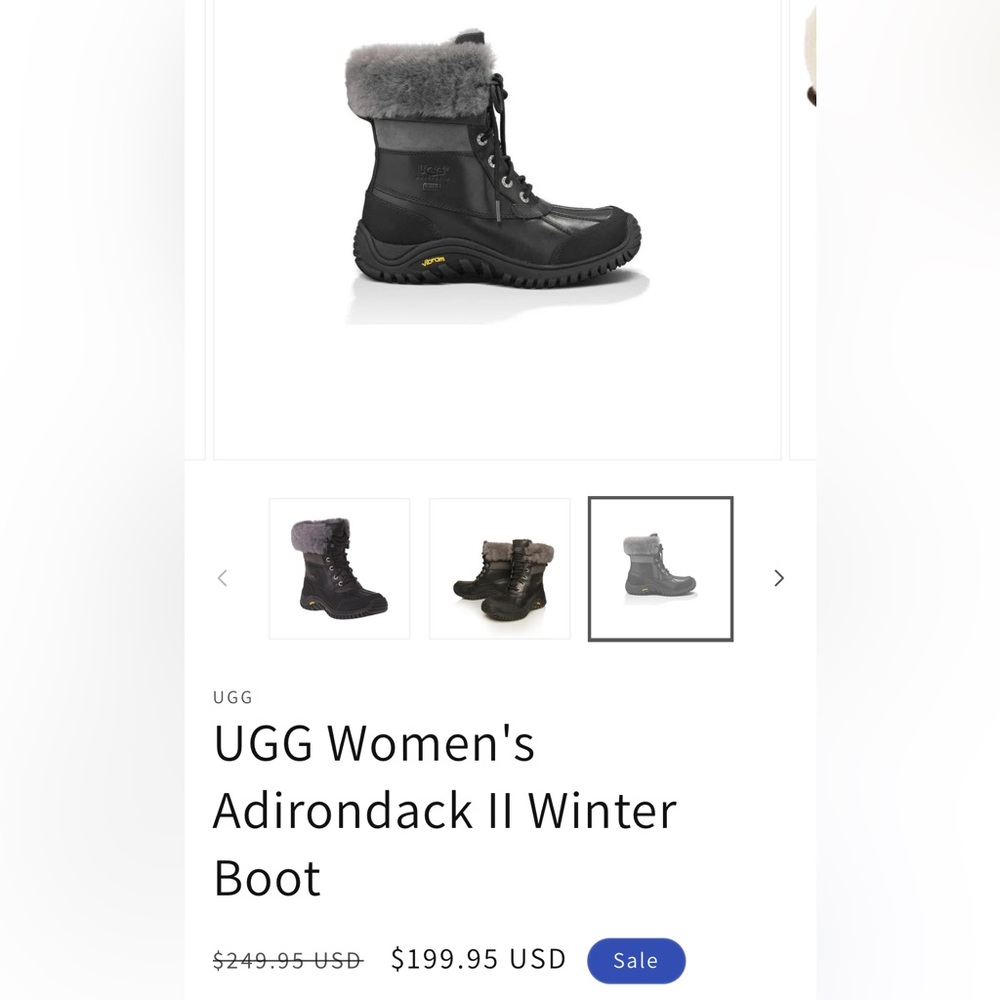 UGG Adirondack II Lace Up Snow Boots Size 8 - Picture 2 of 16
